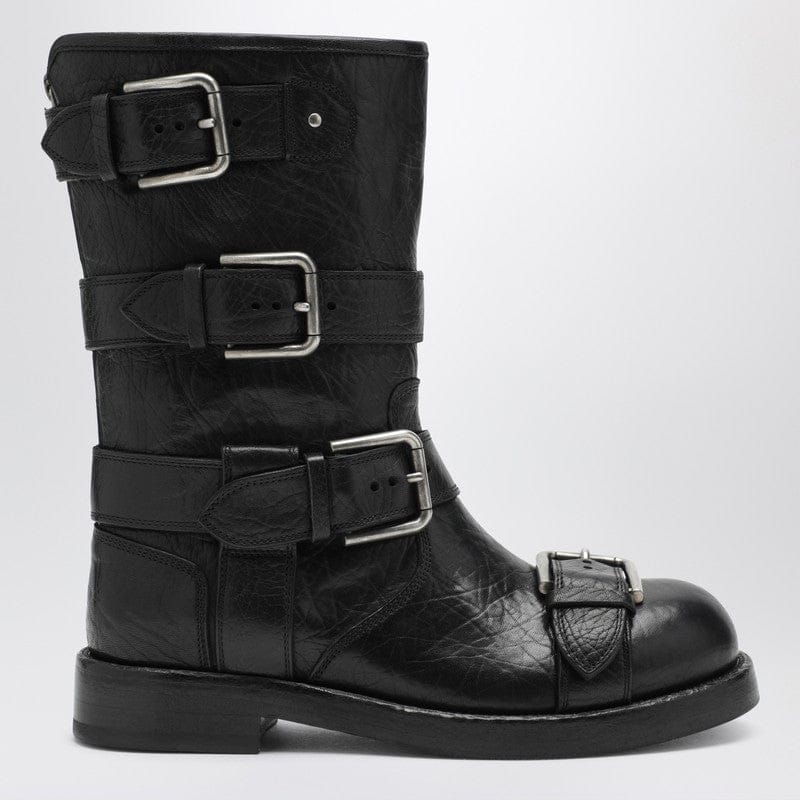 Shoes Dolce&Gabbana - Black leather boots with straps - 41 IT Brand