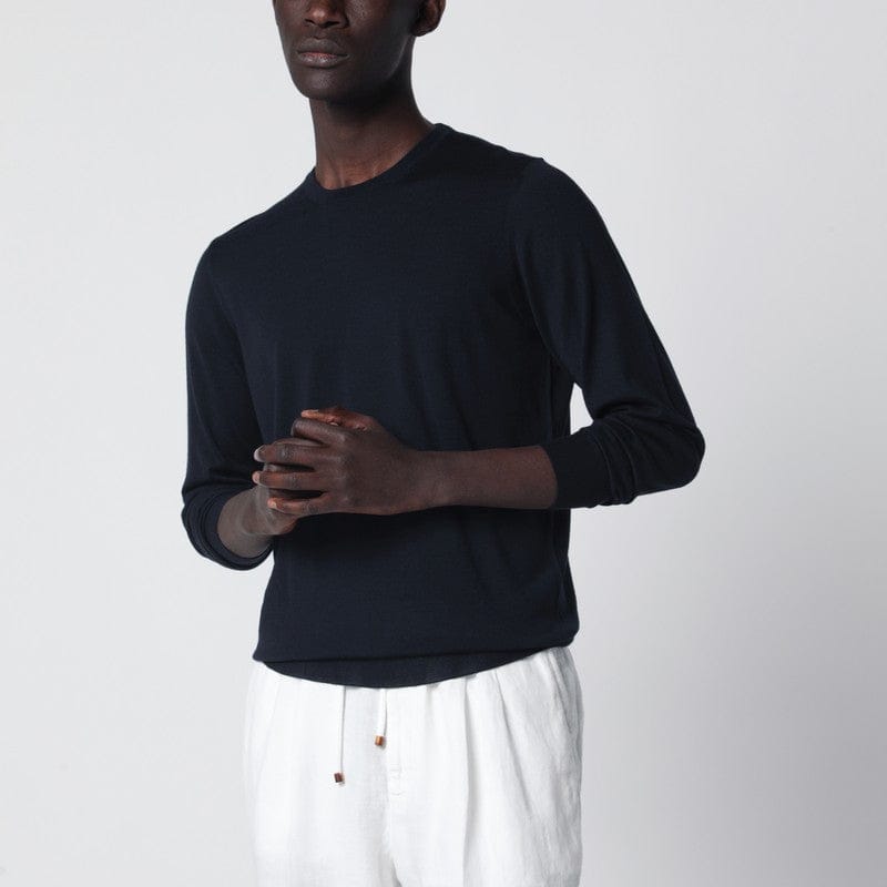 Shirts & Tops Drumohr - Navy blue wool crew-neck sweater - 54 IT Brand