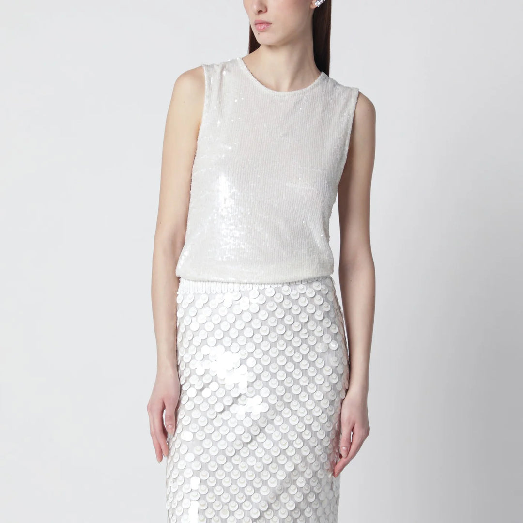 P.A.R.O.S.H. - White sequin top