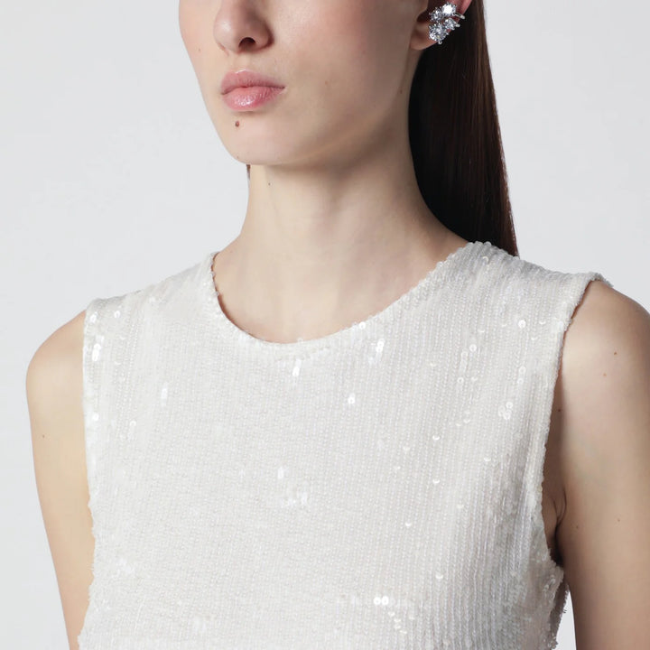 P.A.R.O.S.H. - White sequin top