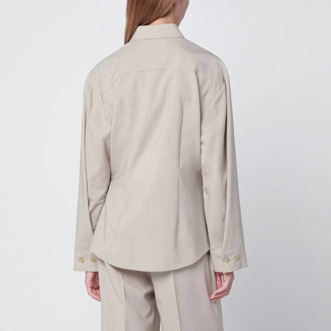 P.A.R.O.S.H. - Stucco-coloured wool shirt