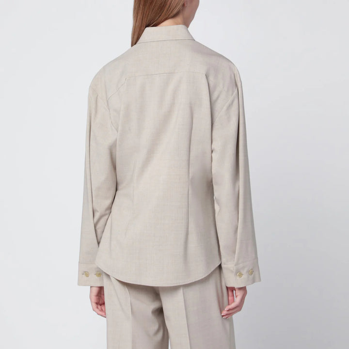 P.A.R.O.S.H. - Stucco-coloured wool shirt