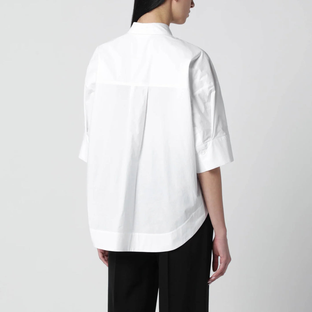 P.A.R.O.S.H. - White cotton shirt with pleated detail