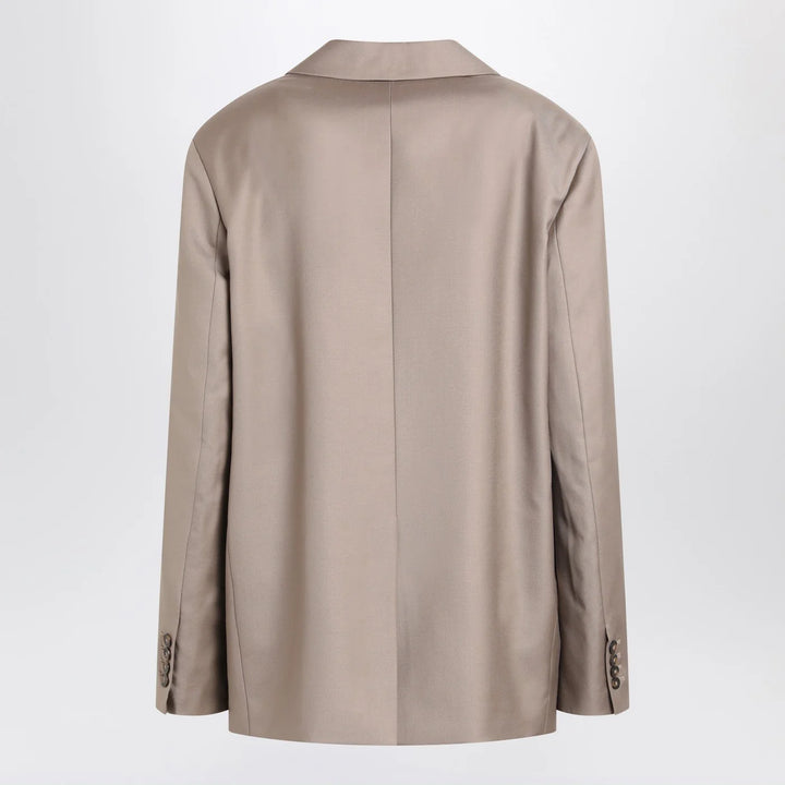 LouLou De Saison - Double-breasted wool jacket in taupe color