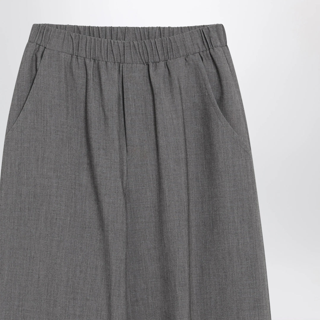 Douuod - Oversized grey Chrysanthemum trousers