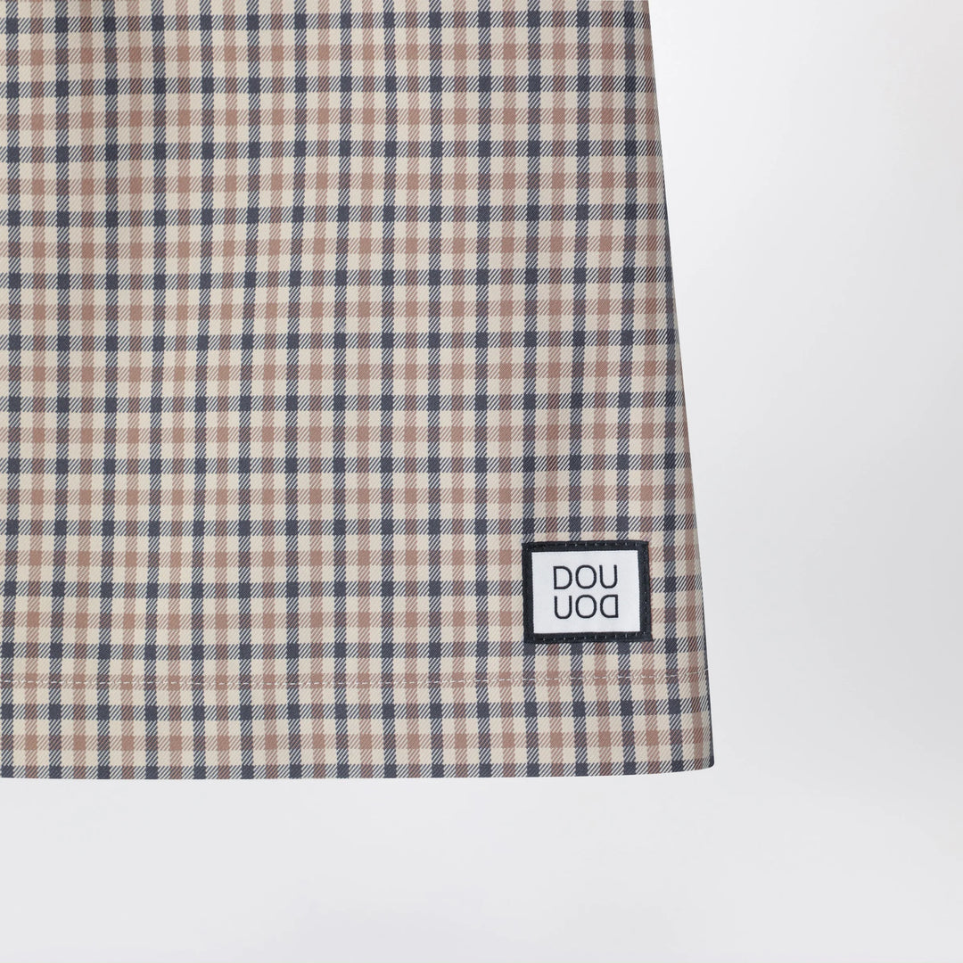 Douuod - Betulla beige mini skirt with check pattern
