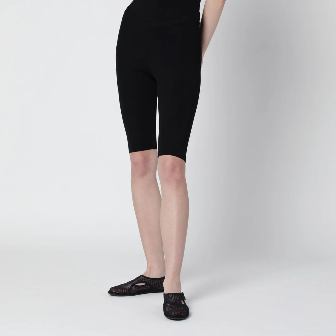 Entire Studios - Black short leggings in viscose jersey