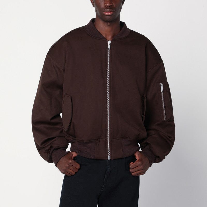 Coats & Jackets Entire Studios - Dark brown zip-up bomber jacket in wool - M Brand