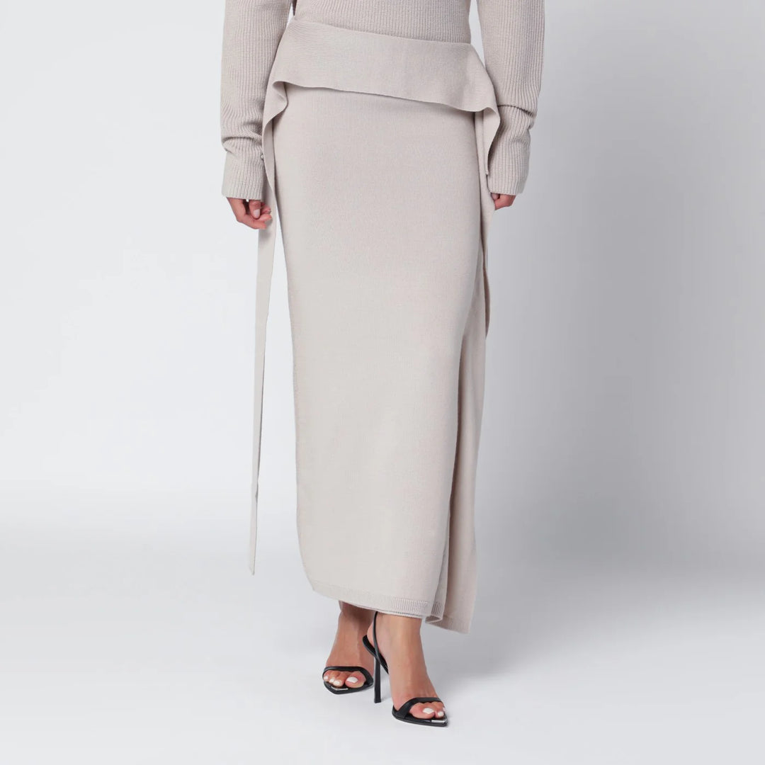 Entire Studios - Light beige long wool skirt