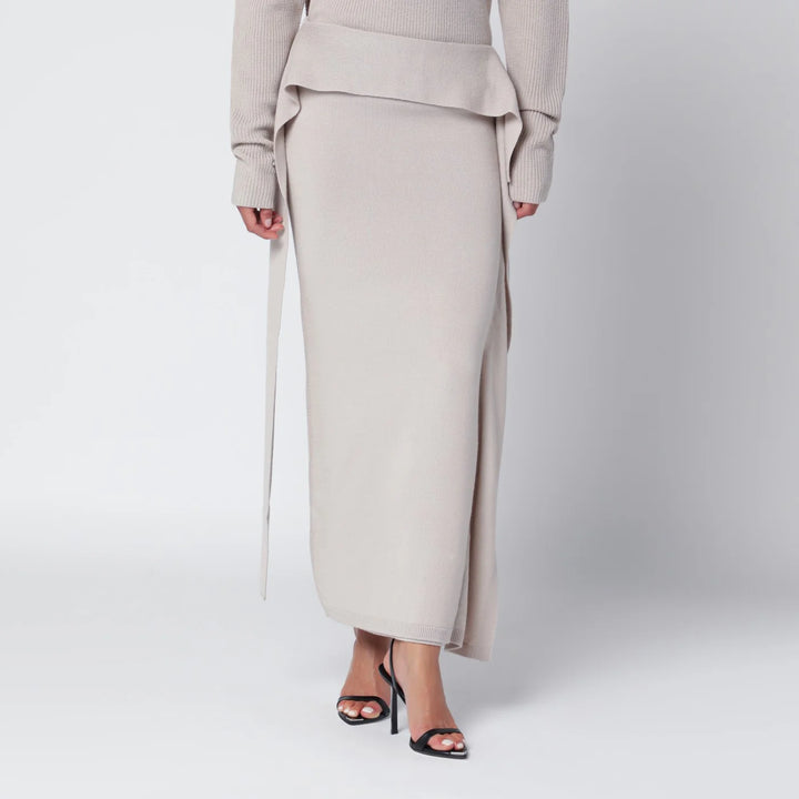 Entire Studios - Light beige long wool skirt