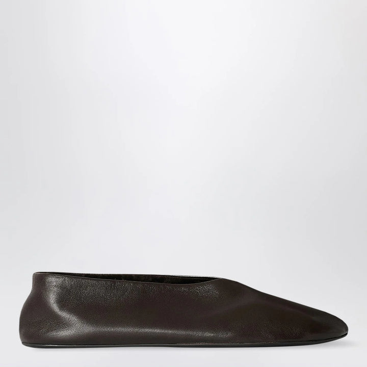 The Row - Stella slippers brown in leather and shearling
