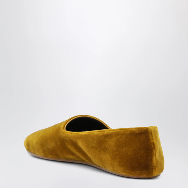 The Row - Ponti velvet slip-on slippers in mustard