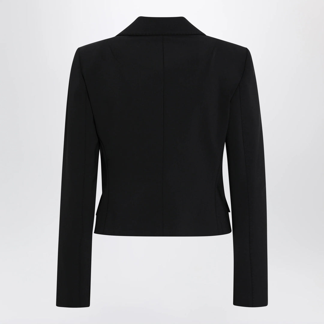 Dolce&amp;Gabbana - Short single-breasted technical cady jacket, black