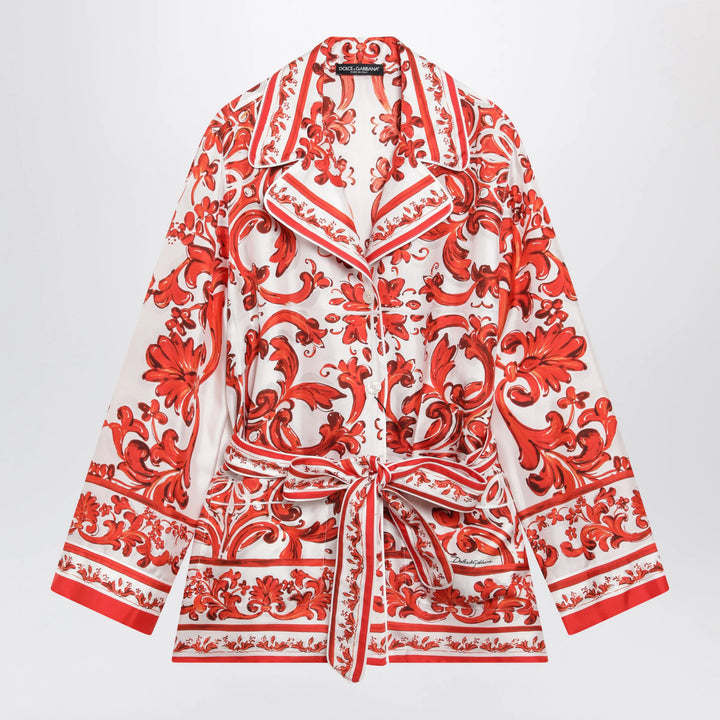 Dolce&amp;Gabbana - Vanity shirt in silk with majolica print, multicolor