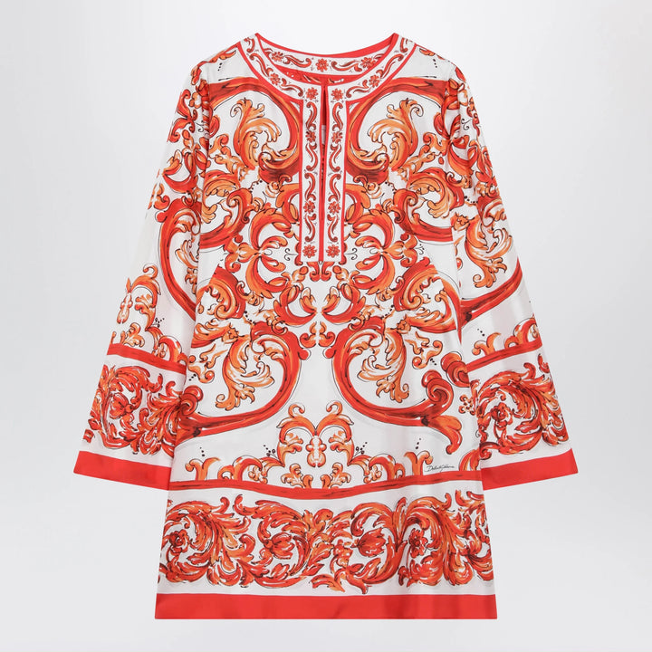 Dolce&amp;Gabbana - Maiolica-print silk twill kaftan dress, multicolour