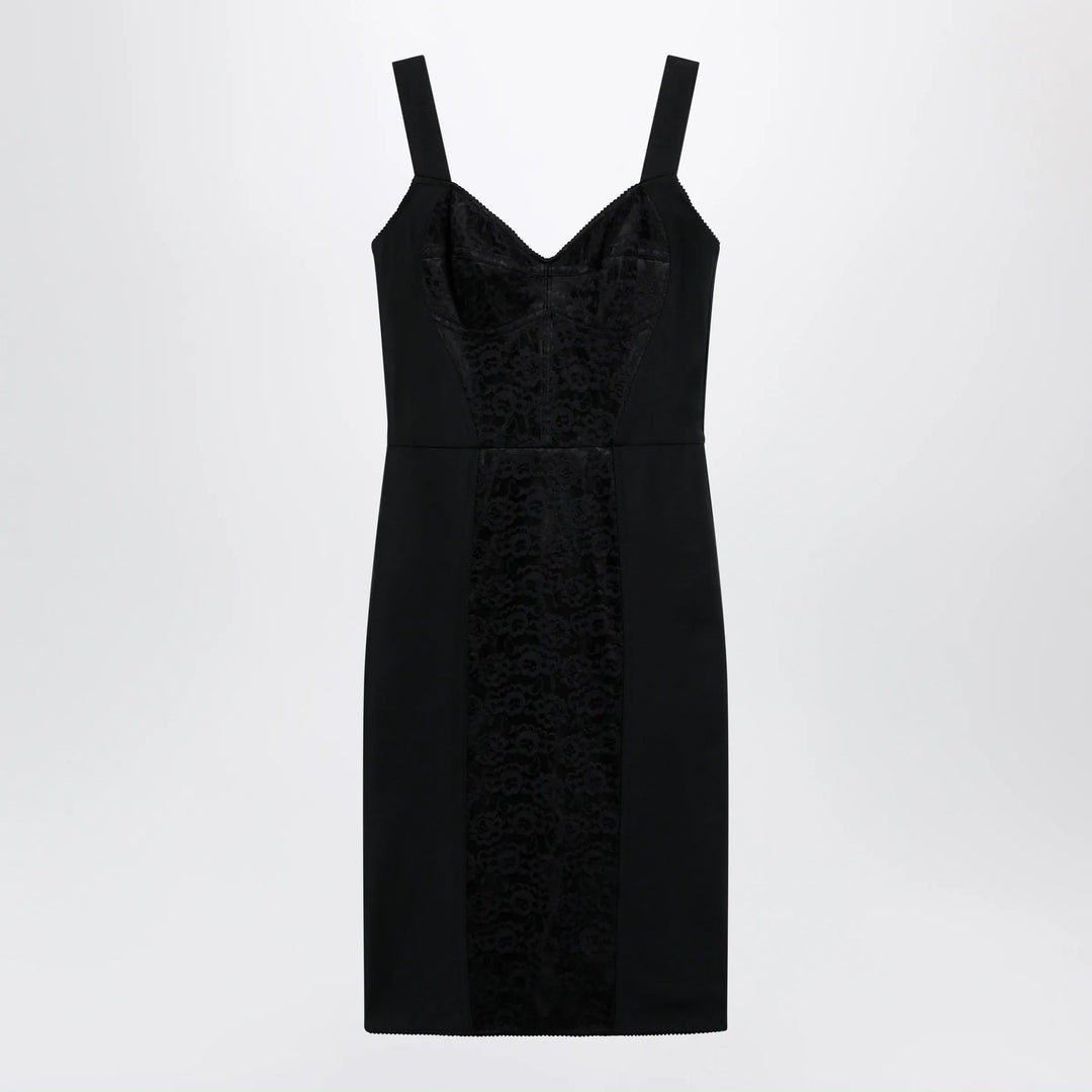 Dolce&amp;Gabbana - Black sheath dress with lace details