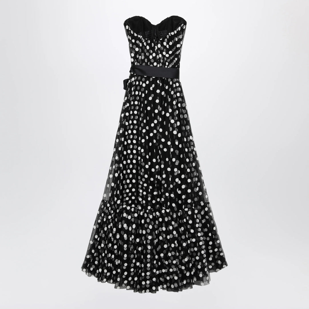 Dolce&amp;Gabbana - Long strapless polka dot tulle dress
