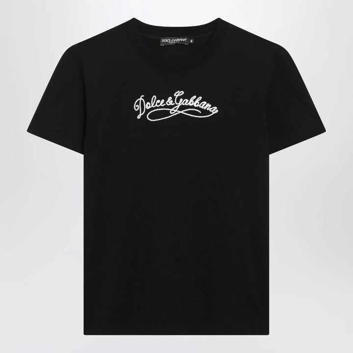 Dolce&amp;Gabbana - Black jersey T-shirt with embroidery
