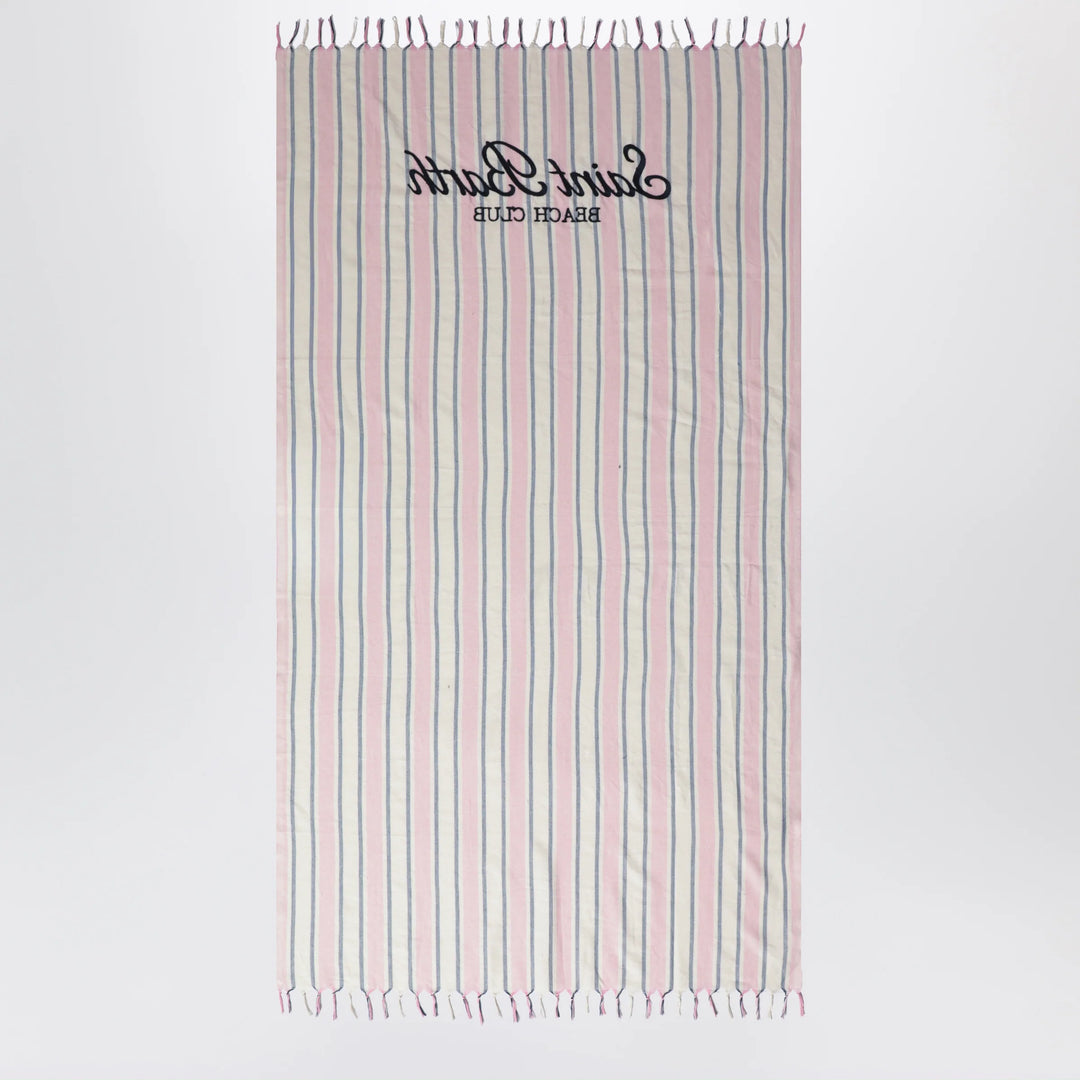 MC2 Saint Barth - Striped beach towel with logo embroidery