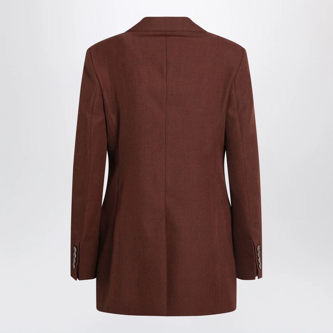 Max Mara - Earth-tone jacket in wool grain de poudre