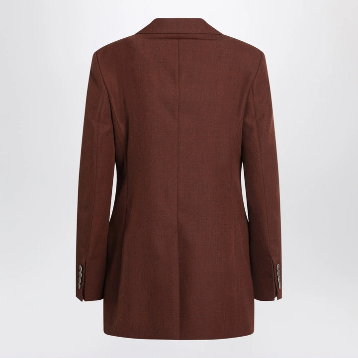 Max Mara - Earth-tone jacket in wool grain de poudre