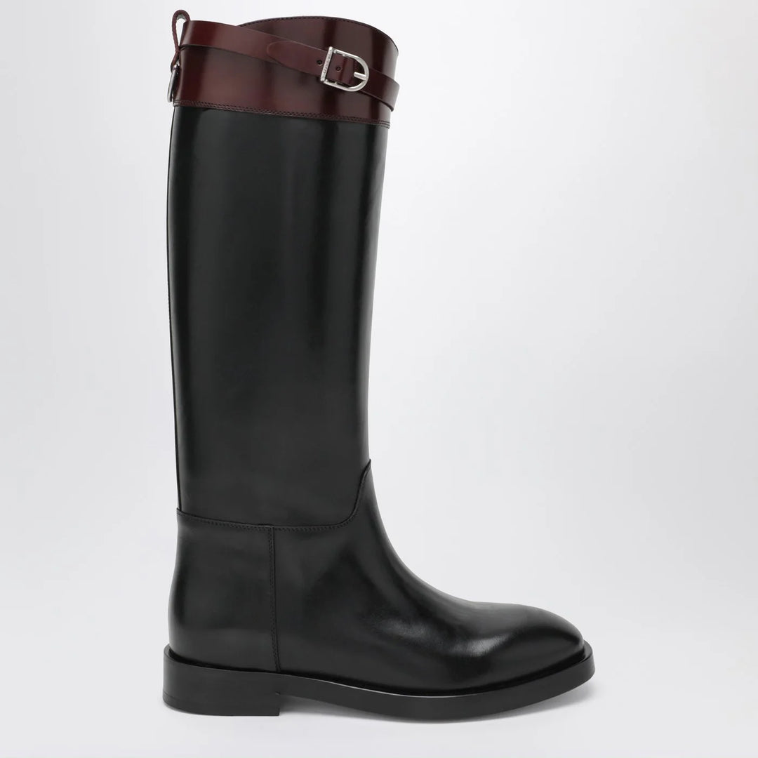 Durazzi Milano - Black/burgundy two-tone boots