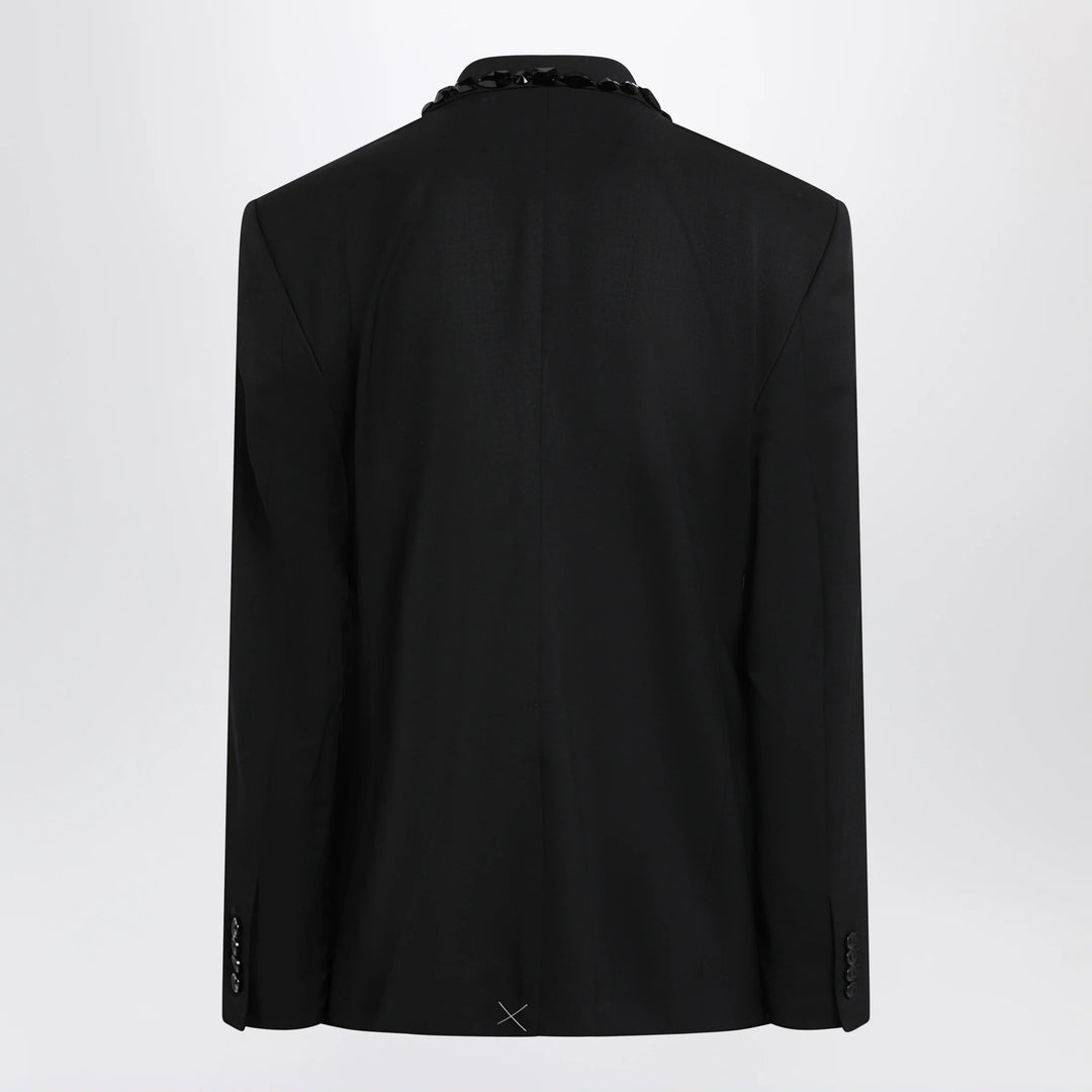 Dolce&amp;Gabbana - Embellished wool-blend blazer in black