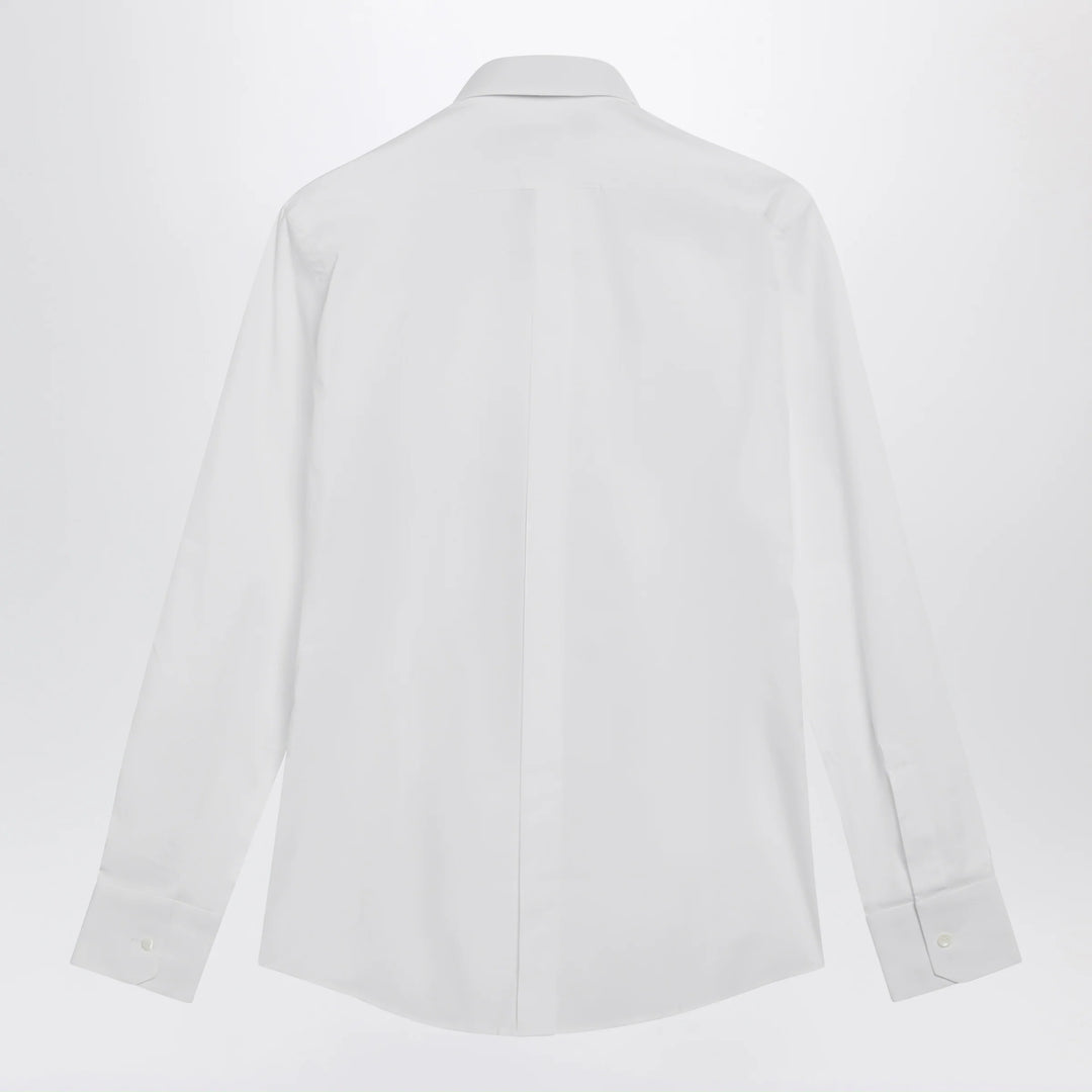Dolce&amp;Gabbana - White stretch poplin gold shirt