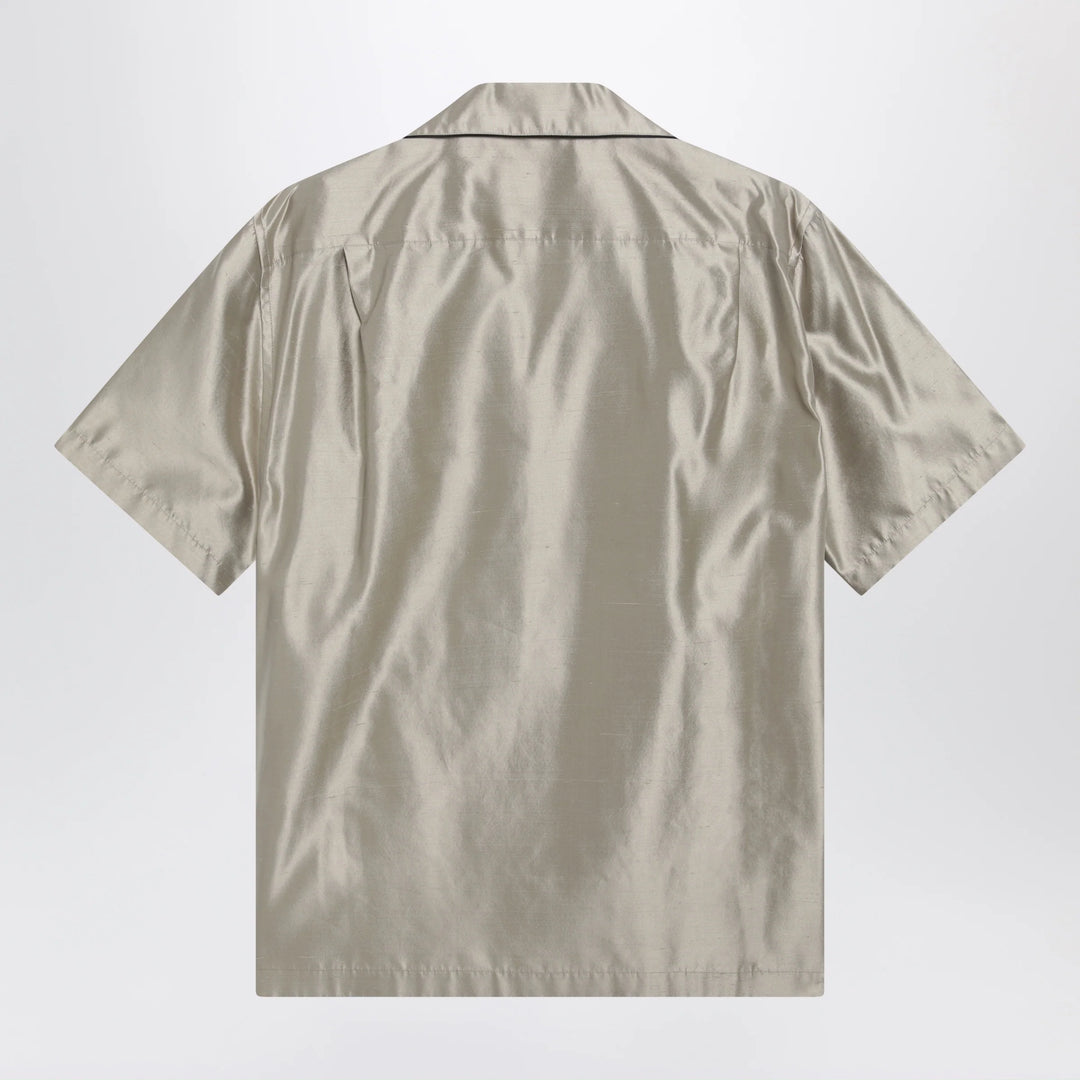 Dolce&amp;Gabbana - Beige silk bowling shirt