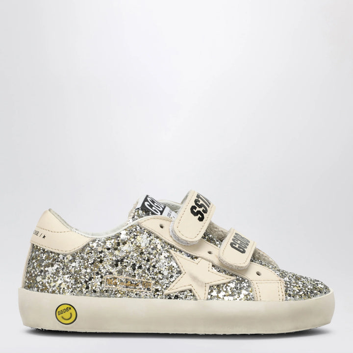 Golden Goose - Old School Sneakers in platinum/cream glitter