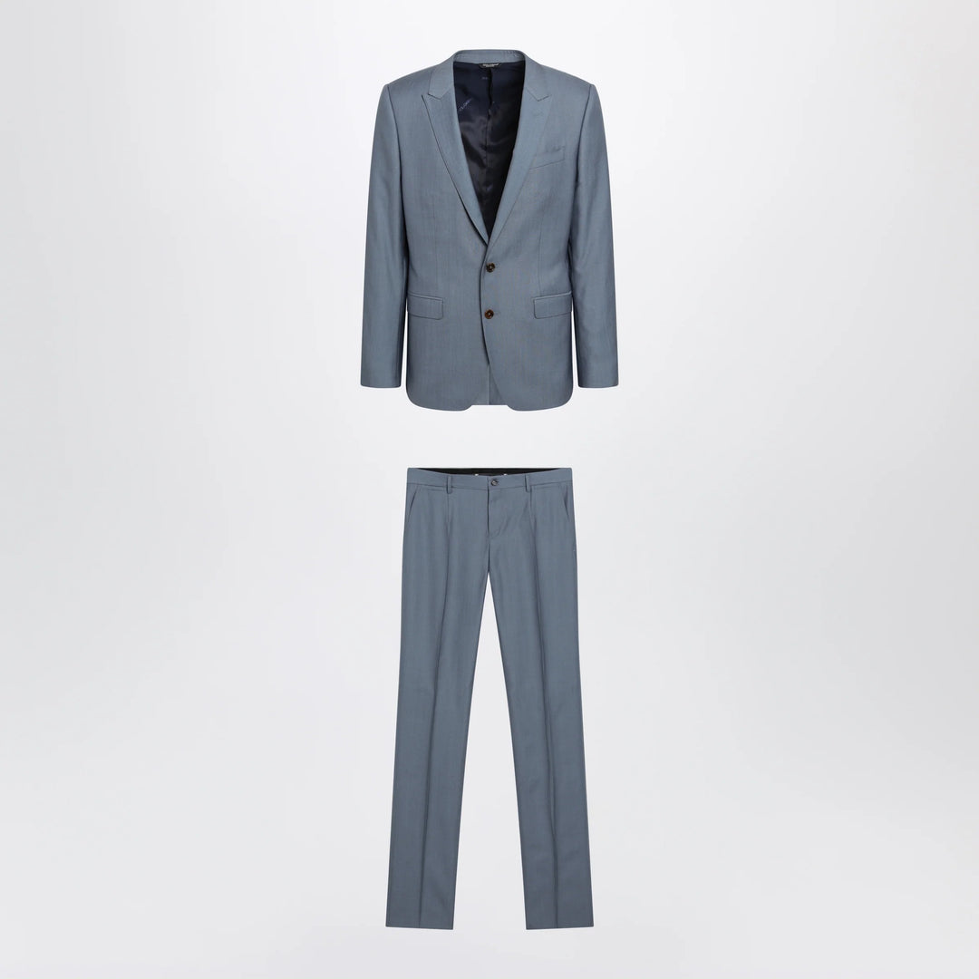 Dolce&amp;Gabbana - Single-breasted Sicilia light suit in wool and silk, blue
