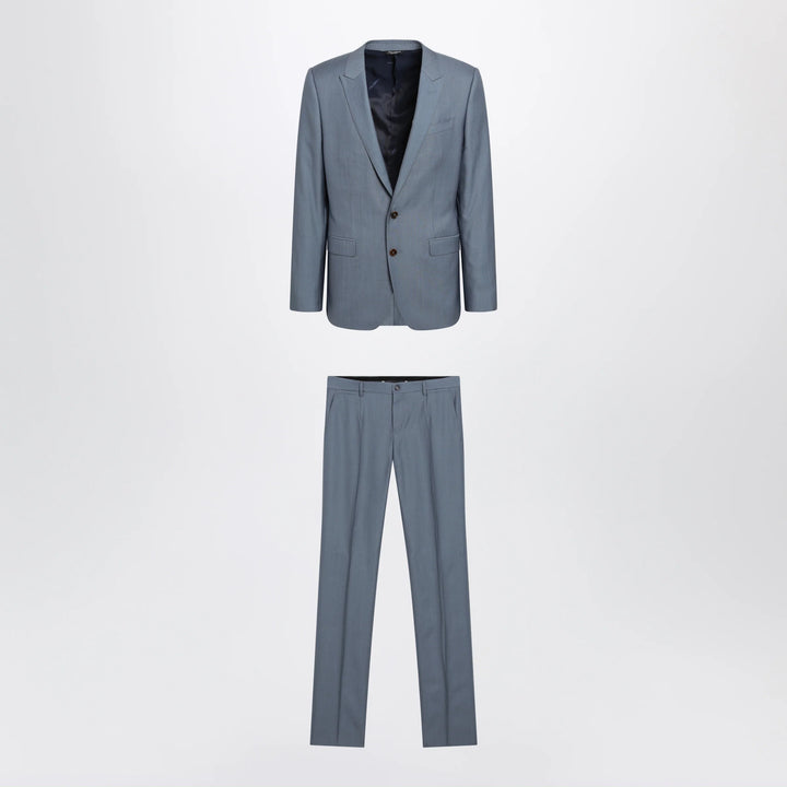 Dolce&amp;Gabbana - Single-breasted Sicilia light suit in wool and silk, blue