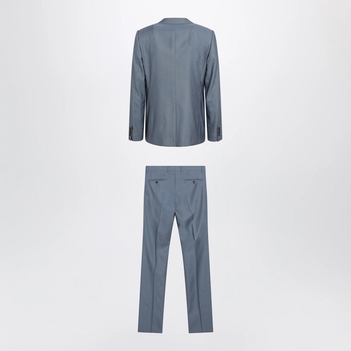 Dolce&amp;Gabbana - Single-breasted Sicilia light suit in wool and silk, blue
