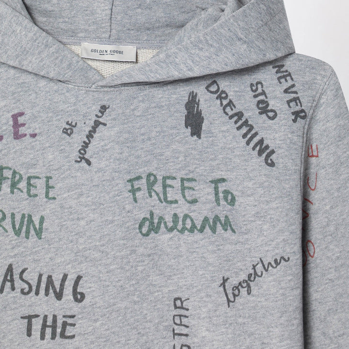 Golden Goose - Gray hoodie with all over prints