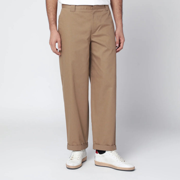 Golden Goose - Beige cotton-blend trousers