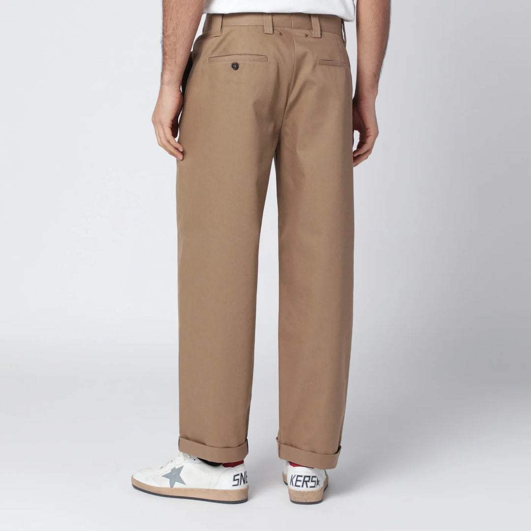 Golden Goose - Beige cotton-blend trousers