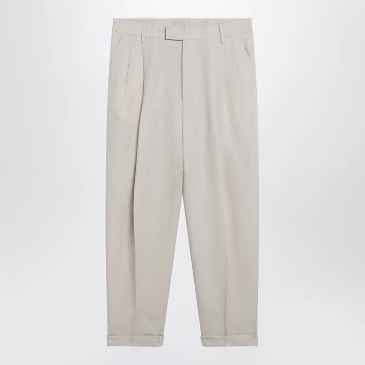 Dolce&amp;Gabbana - Beige linen canvas trousers