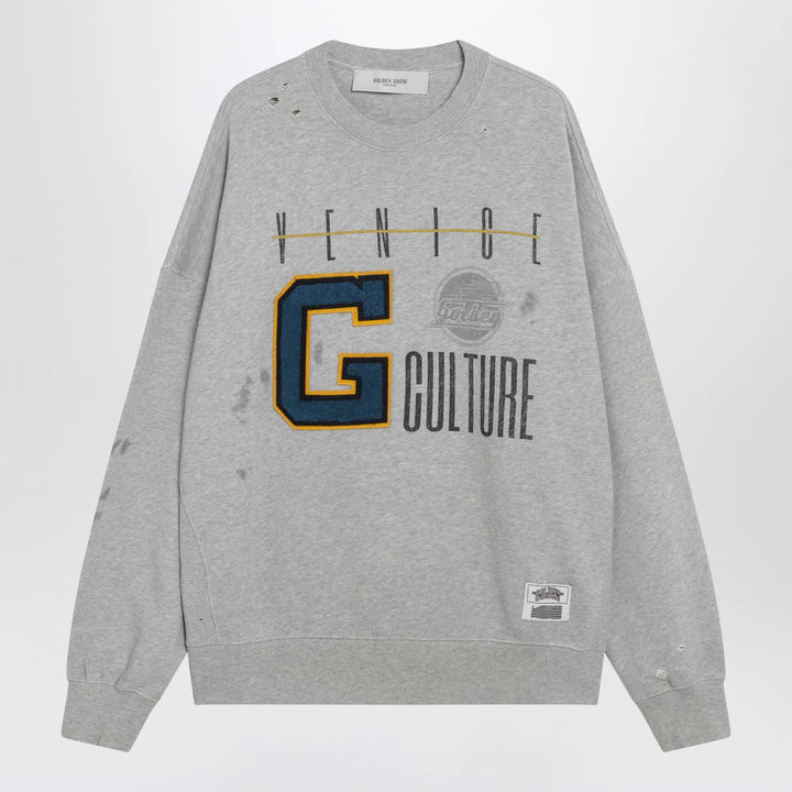 Golden Goose - Grey sweatshirt with college logo graphic