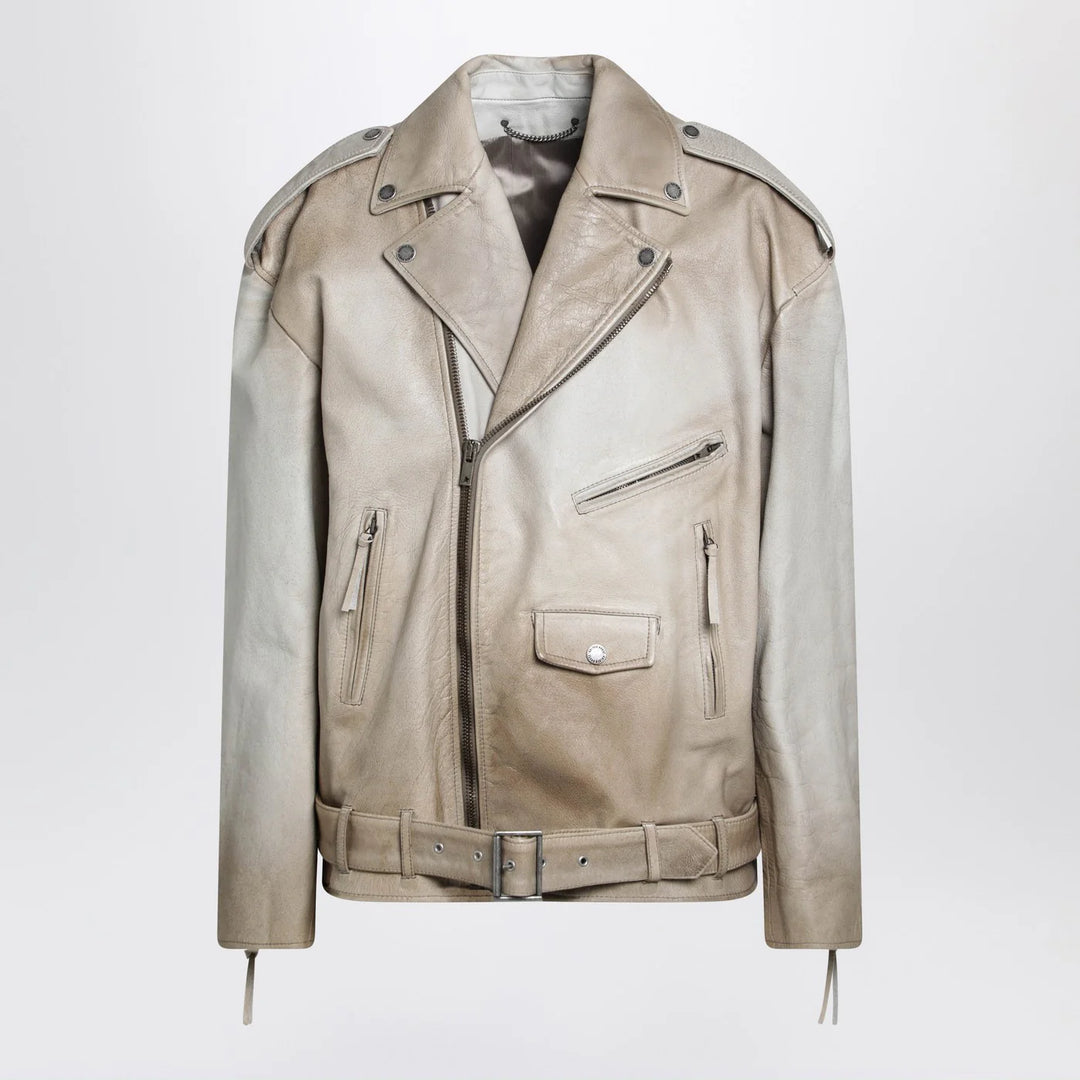 Golden Goose - Beige leather Phoebe jacket
