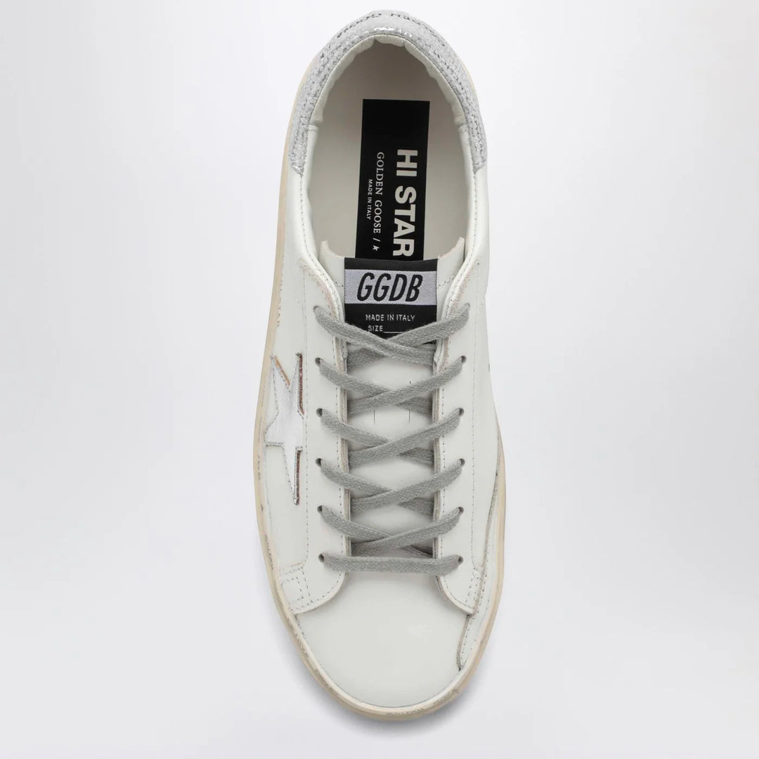 Golden Goose - White/silver Hi-Star Sneakers
