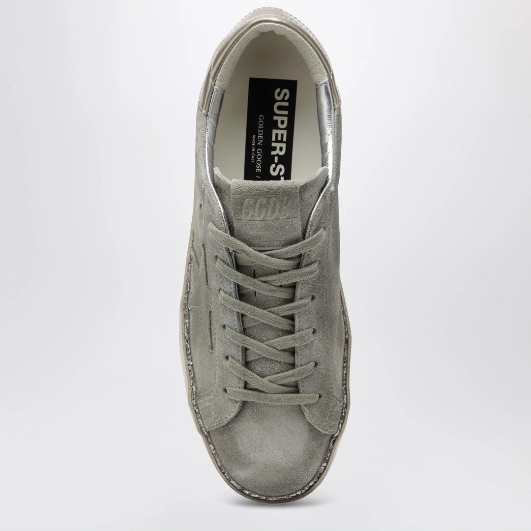 Golden Goose - Super-Star taupe grey/glitter suede Sneakers