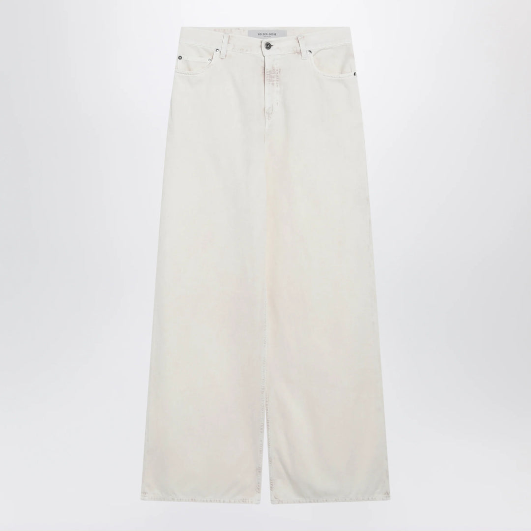 Golden Goose - White wide-leg denim trousers
