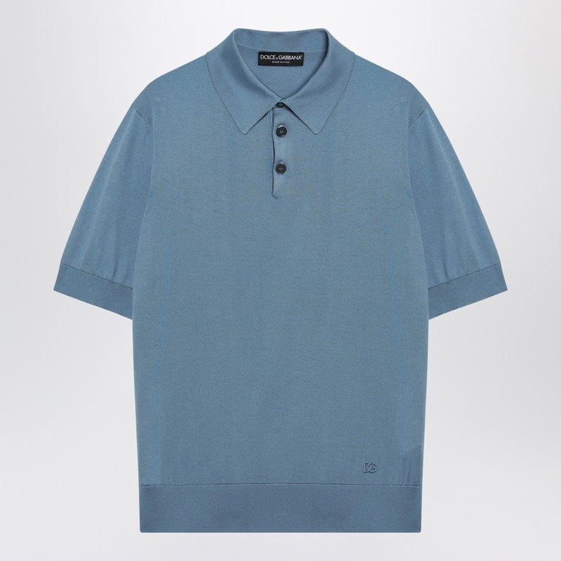 Shirts & Tops Dolce&Gabbana - Light blue silk polo shirt - 54 IT Brand