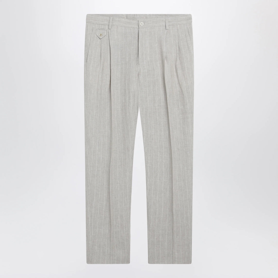 Dolce&amp;Gabbana - Pinstripe linen tailored trousers