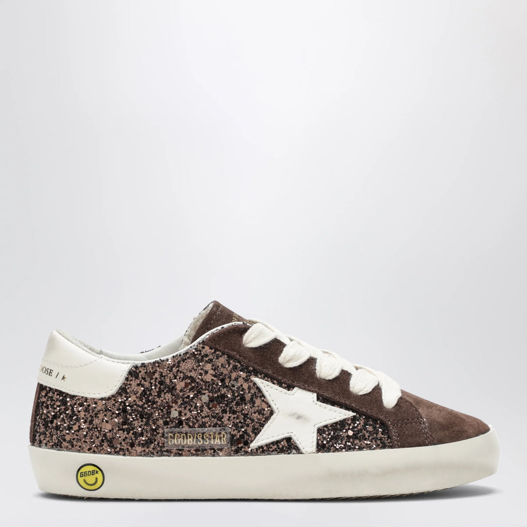 Golden Goose - Super-Star sneakers in brown/cream glitter