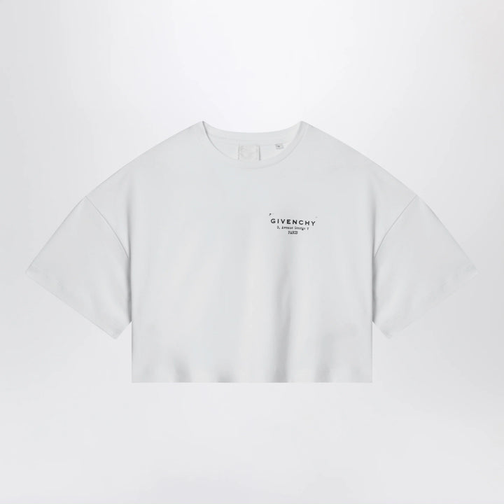 Givenchy - White cropped T-shirt with logo print