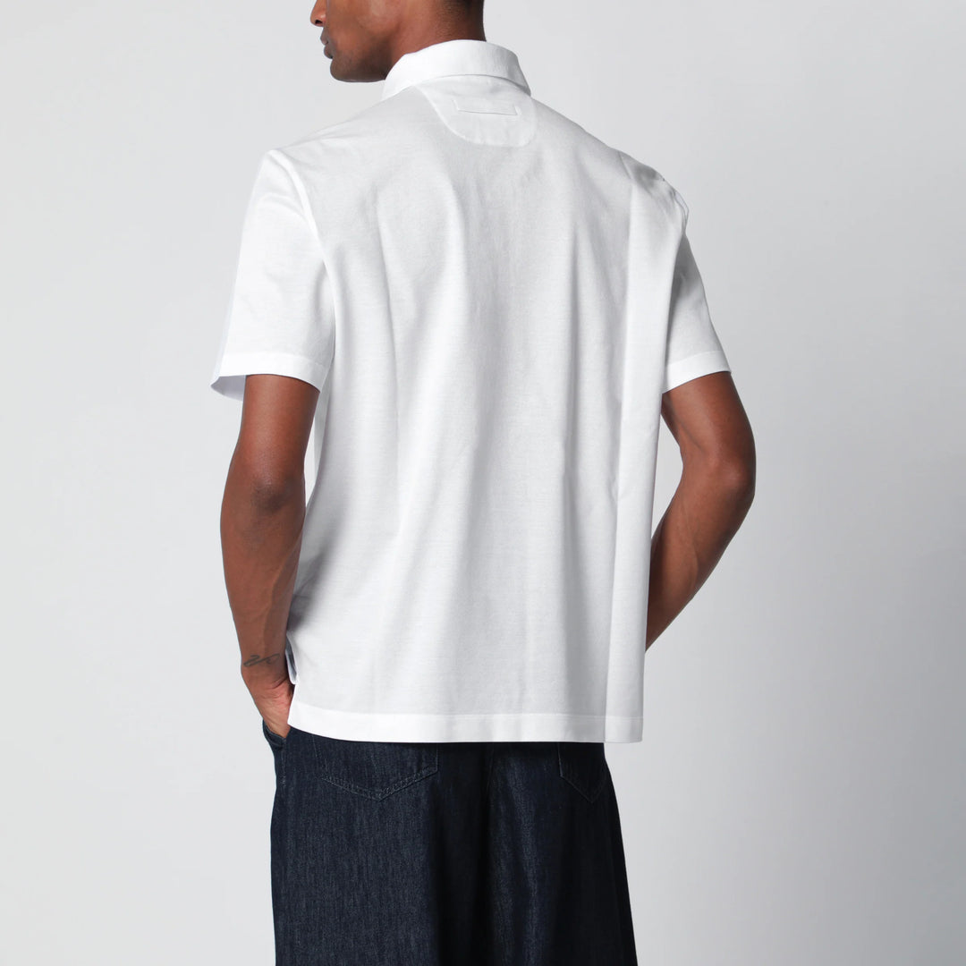 ZEGNA - White cotton piqué polo shirt