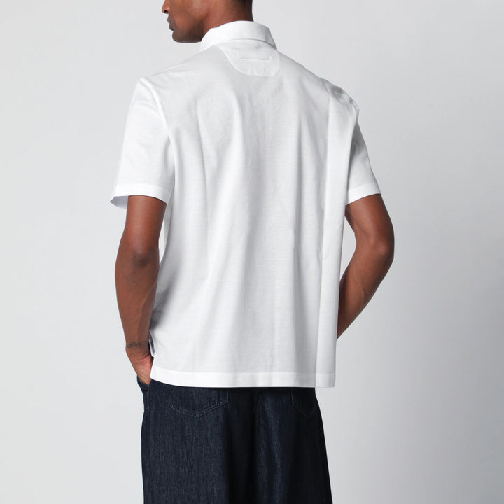 ZEGNA - White cotton piqué polo shirt