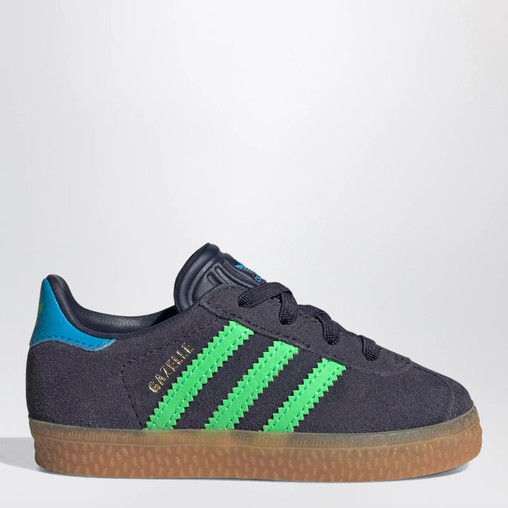 adidas Originals - Blue/green Gazelle trainers with elastic laces