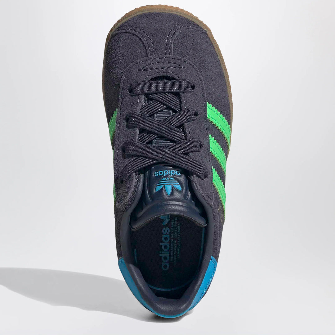adidas Originals - Blue/green Gazelle trainers with elastic laces